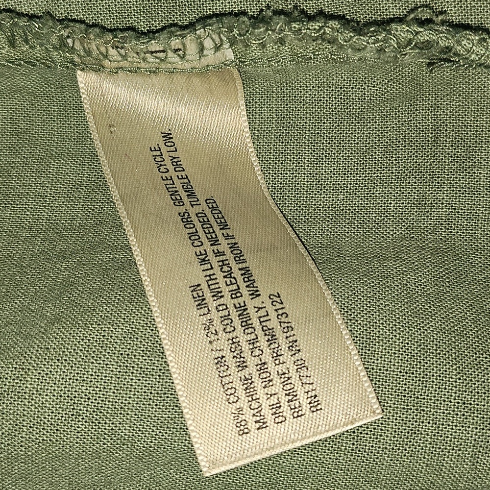 Universal Thread Cotton Linen Green Button-Up Shirt Dress XXL - Picture 9 of 12
